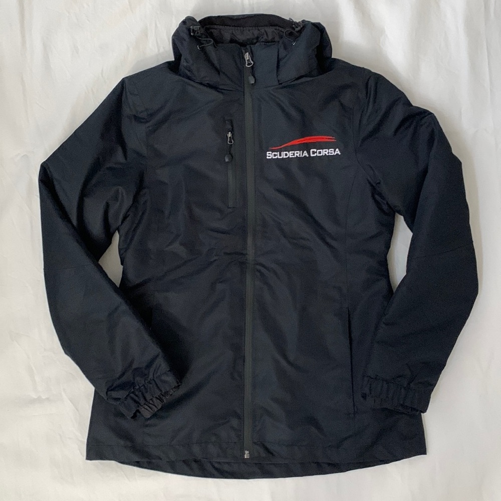 Water-resistant 3-in-1 ladies jacket with a quilted zip-in liner jacket.